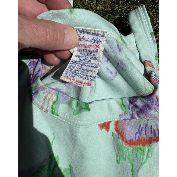 1960 Austin St John Double Knit POLYESTER Hippie Woodstock Floral Womens M Tank - Picture 3 of 6